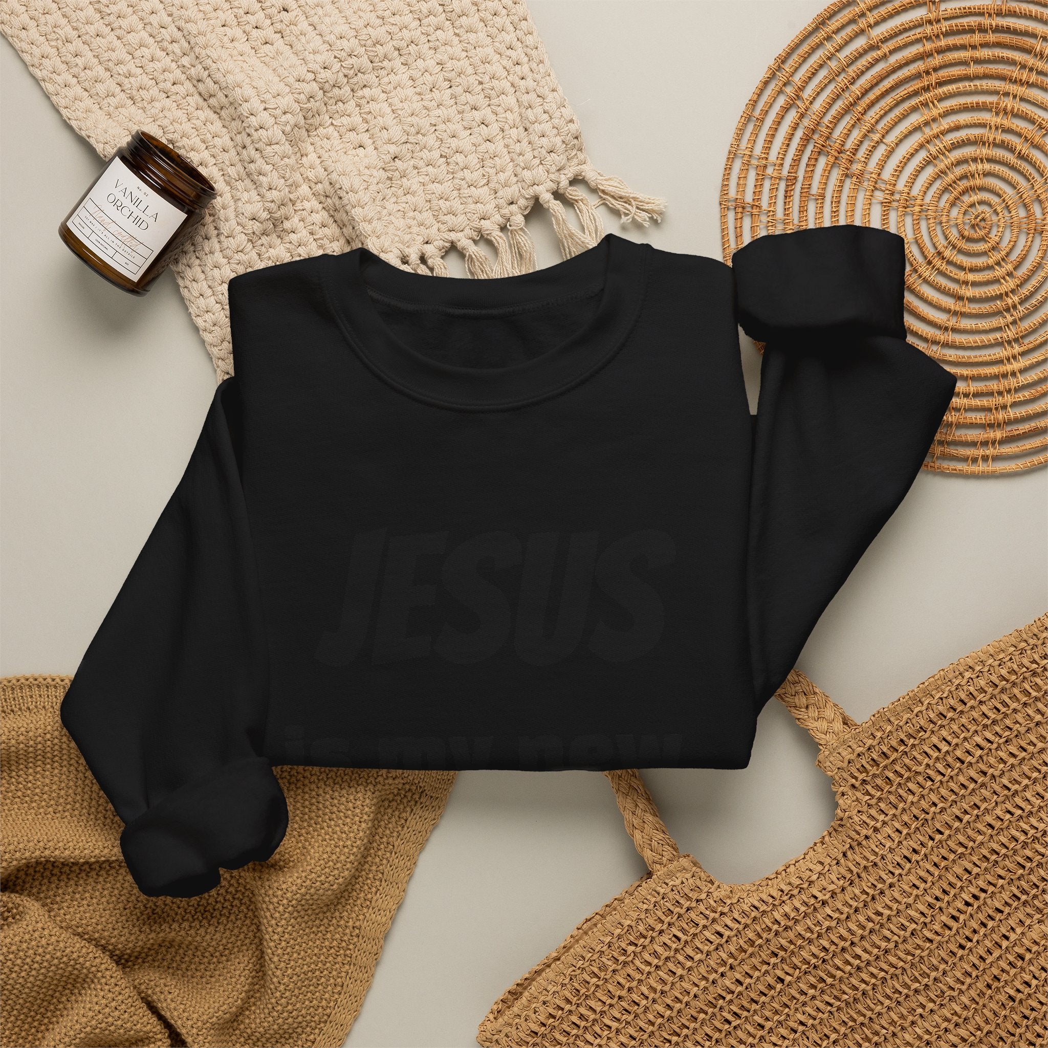 Jesus Is My New High Crewneck Sweatshirt | Christian Recovery Apparel